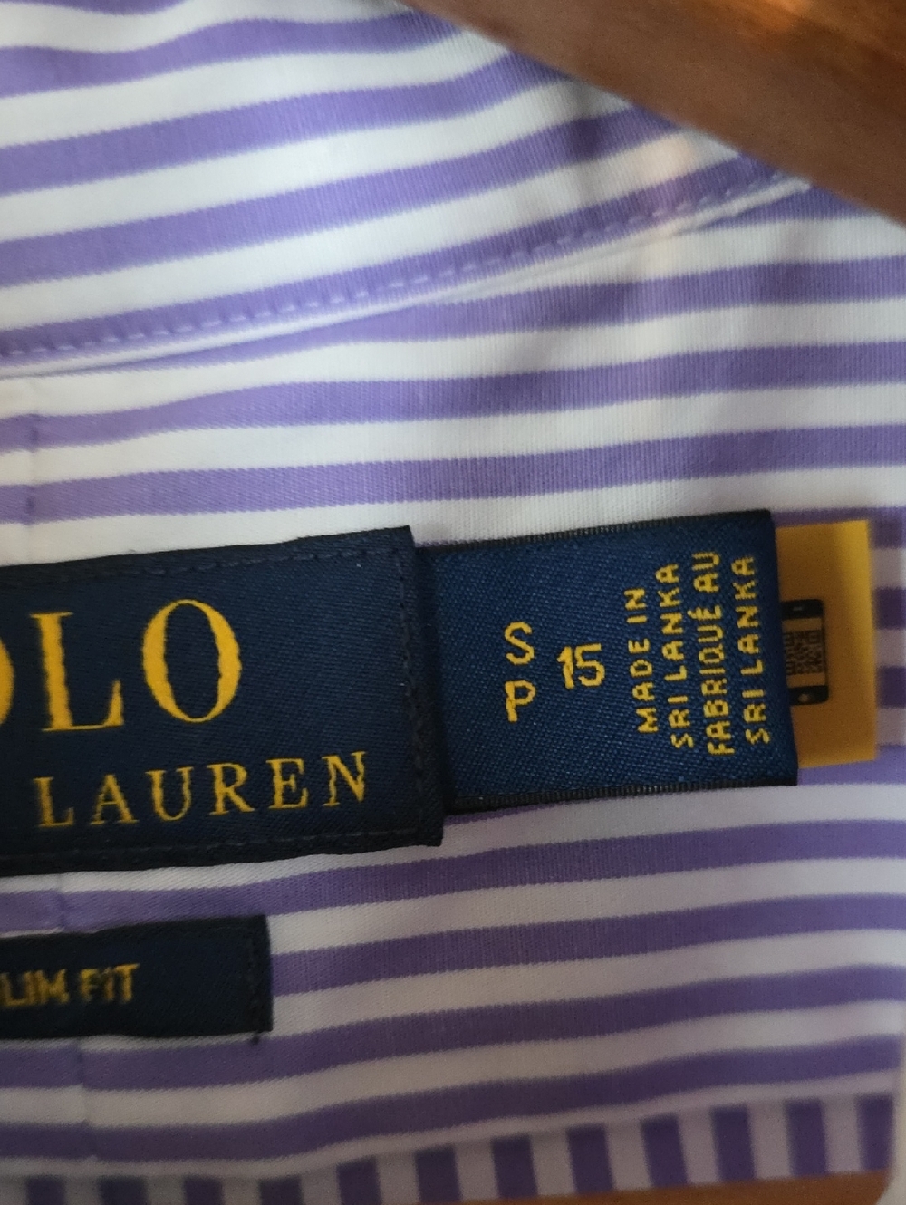 NWT Ralph Lauren Small Lavender and White Stripe Button-Down Shirt - Picture 4 of 6